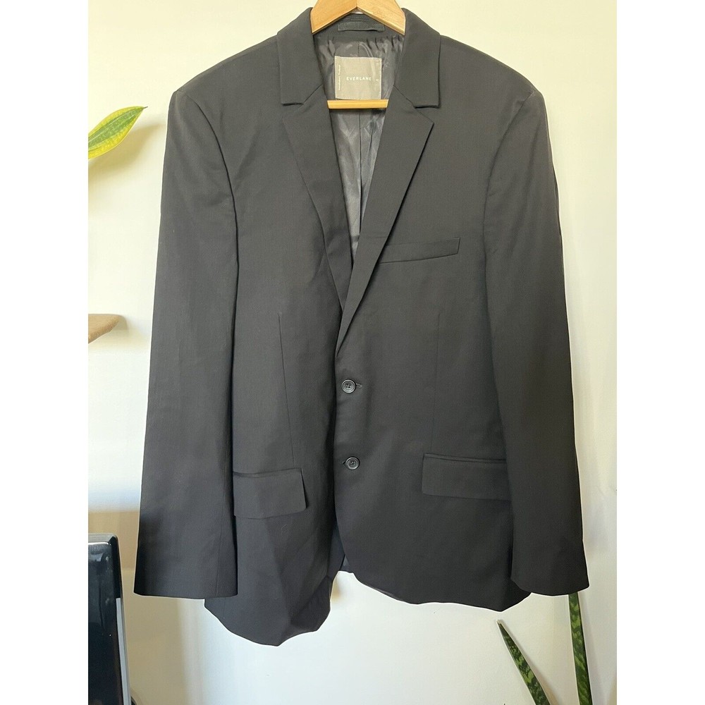 Everlane Men's Black Wool Blazer, 42R, EUC